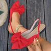 Bow Baotou Sandals 2026 New Pointed Toe Temperament Single Shoes Super Soft Premium