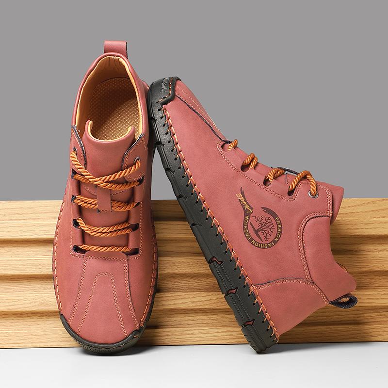 Men's Casual Shoes Side Zipper Short Boots Versatile Flat Bottom Trendy Fashionable Men's Shoes Suitable for Outdoor Sports