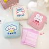 Bolsa de toallas sanitarias de dibujos animados para niña, Mini bolsas de maquillaje de viaje, estilo coreano, pequeño dinero, tarjeta, lápiz labial, bolsa de almacenamiento de auriculares