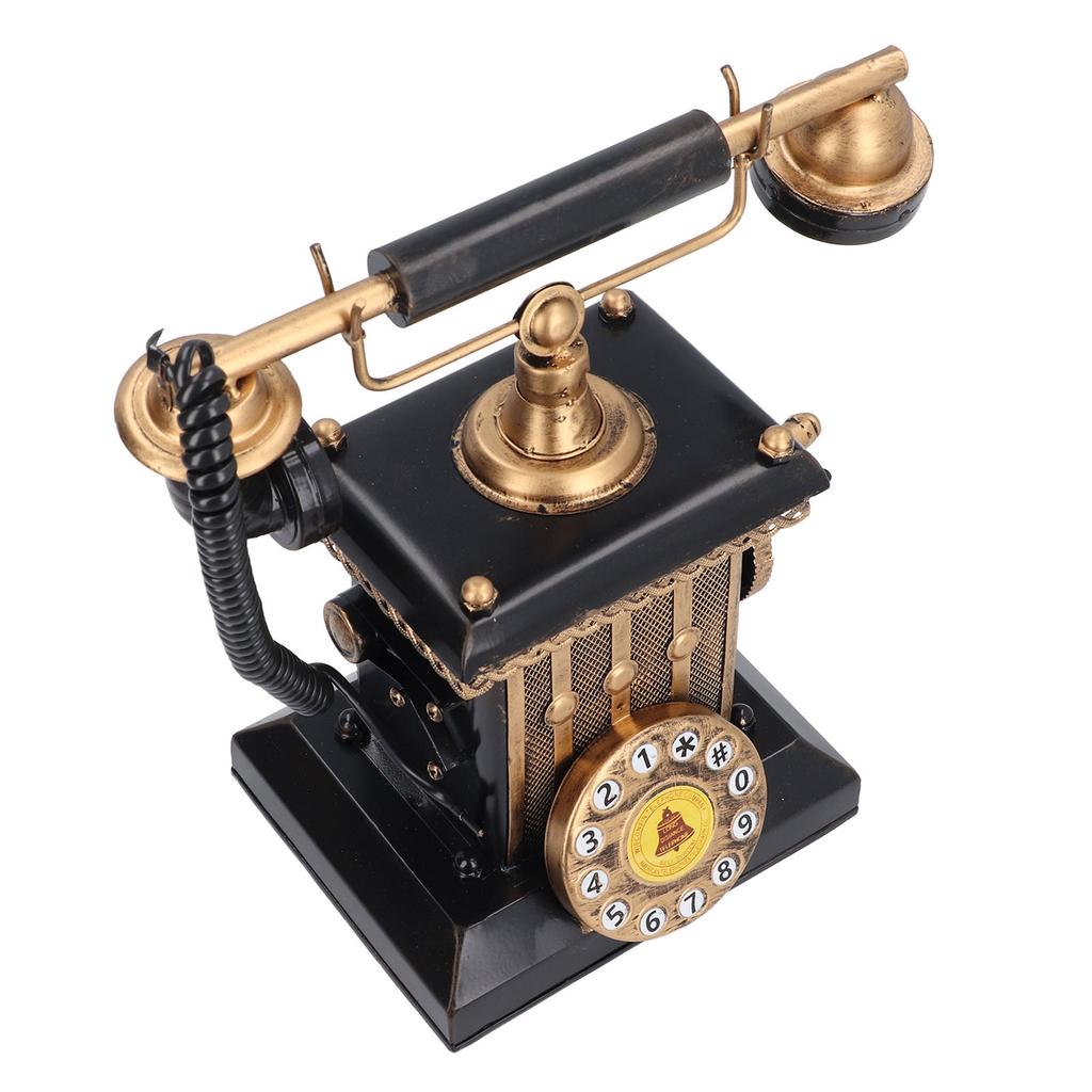 Vintage Telephone Decorative Resin Model Retro Phone Wall Art Statue Bar Cafe Window Decor Desktop Ornament
