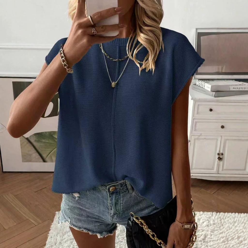 2026 Women's Casual Summer Knit Top - Versatile, Slimming, Loose Fit