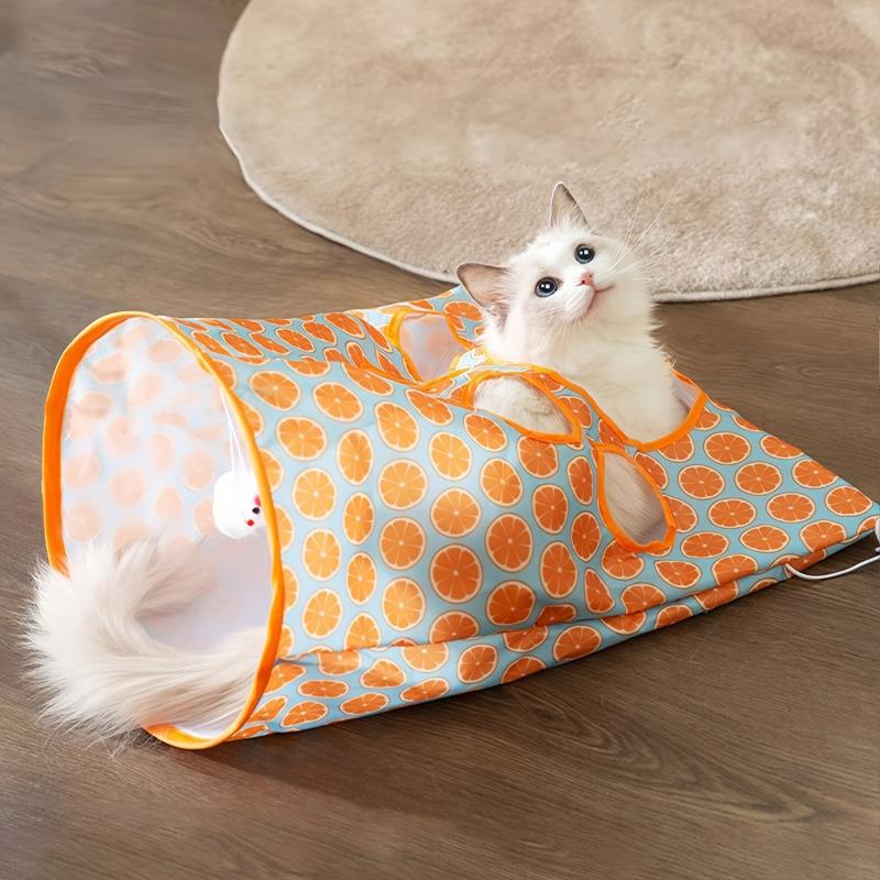 Interactive Cat Tunnel Toy with Crinkle Paper Collapsible Cat Tube for Indoor Play and Exercise