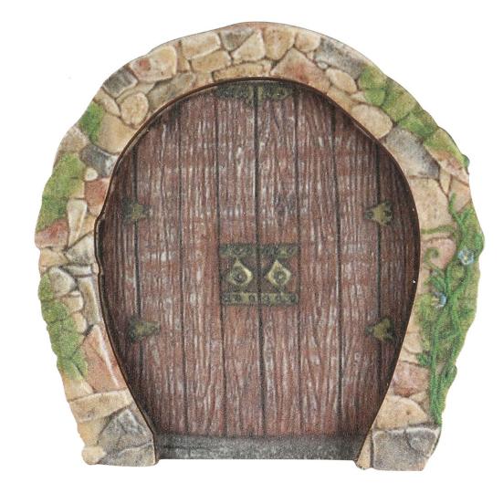 Feentür, handgefertigt, realistischer Buchsbaum, Miniatur-Holz-Elfentür, Tor, Gartendekoration, Heimdekoration