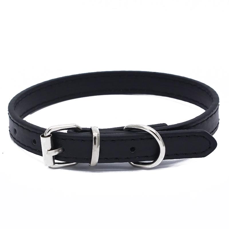 1PC Comfortable Puppy Cat Dog Pet Collar Faux Leather Adjustable Solid Buckle