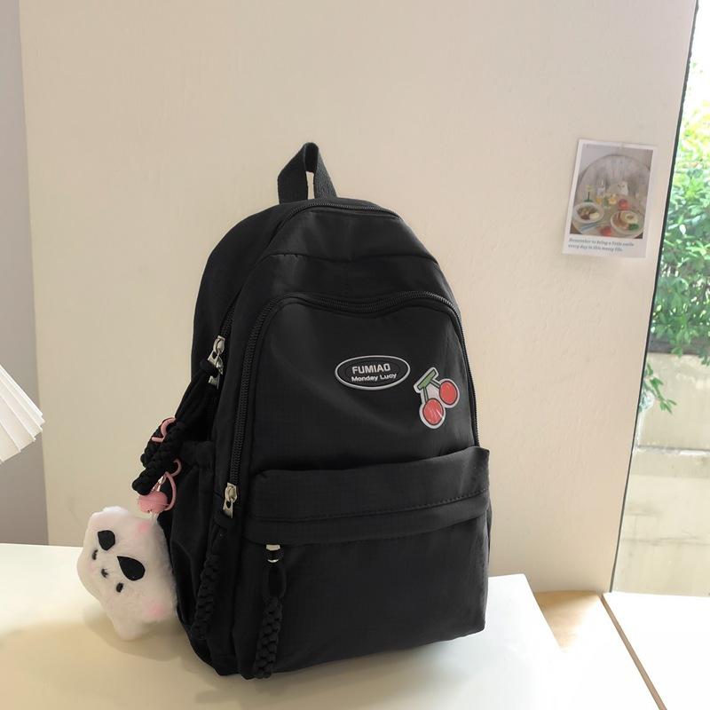 

Летний новый школьный рюкзак для девочек высокой ценности, свежий и милый, повседневный рюкзак, тонкая клетка, рюкзак для студенток колледжа чёрный
