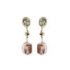 Natural oil painting texture baroque light pink purple pearl earrings French retro fashion niche design stud earrings women