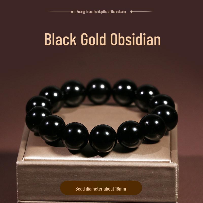 Super God Shine Black Obsidian Bracelet 6-18mm for Men and Women