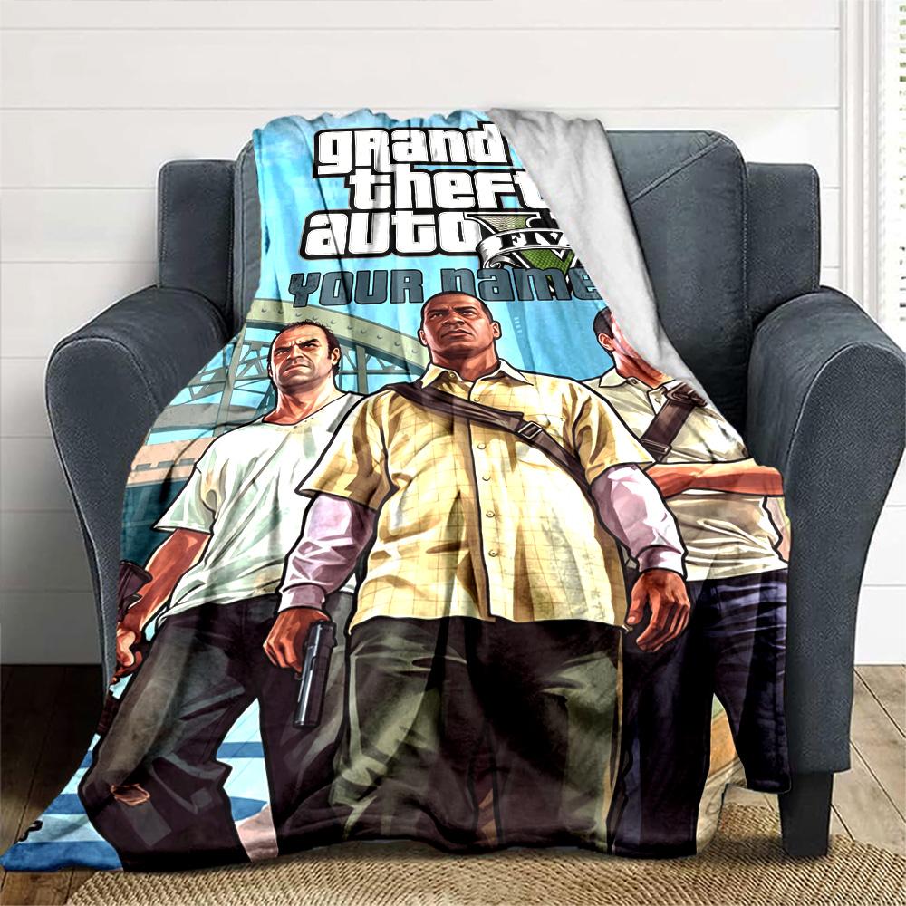 Gta Customize Your Name Blanket Cozy Personalized Blanket Warmthful Decor Throw For Picnics Home Decor Living Room Nap for All Occasions