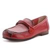 2025 New Red Ballet Flats Ladies Cow Leather Loafers Women's Luxury Moccasins Business Office Shoes Mother Travel Flats Woman