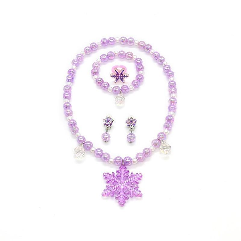 2024 Little Girl Accessories Ice and Snow Snowflake Beads Necklace Bracelet Value Set Baby Girl Accessories