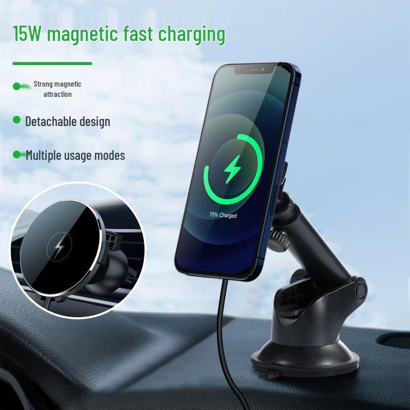 Apple 12 Wireless Fast Charger & Magnetic Air Vent Clip Holder
