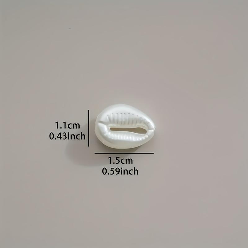 100 peças de Contas de Concha Branca Acrílicas Contas para Artesanato com Tema Oceânico com Design de Concha Costelada para Fazer Joias DIY, Colares, Pulseiras Artesanato com Contas