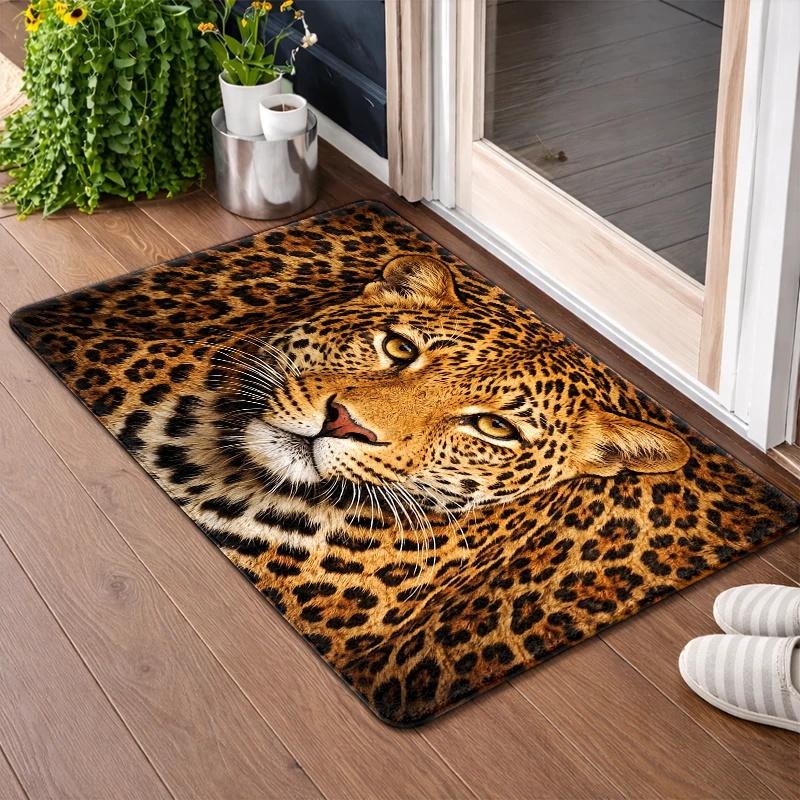 1Pcs Anti Fatigue Kitchen Rugs,  Leopard Print Waterproof Non-Slip Thick Cushioned Kitchen Mat Heavy Duty Comfort Standing Mat for Kitchen