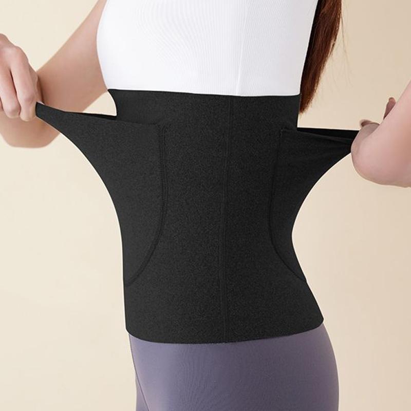 

1 шт. женский пояс из ткани девельвет с двумя карманами, дышащий поддерживающий пояс, согревает живот и защищает его M/L