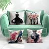 Fashion Women Cushion Pillowcase Printed Polyester 45X45Cm Throw Pillowcover Decorative Sofa Cushion Pillowslip Home Decor