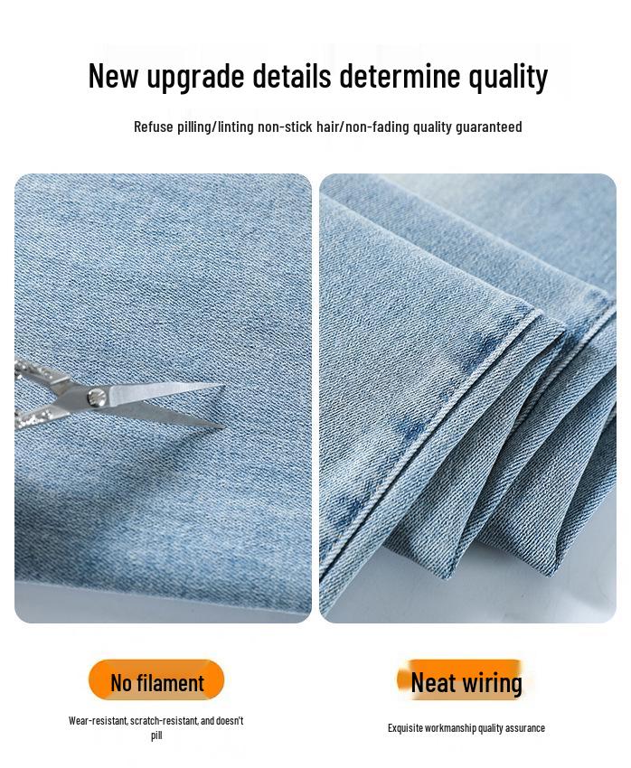 2025 New Women's Light Blue High-Waisted Wide-Leg Jeans - Slimming, Draped, Loose Fit for Spring and Autumn