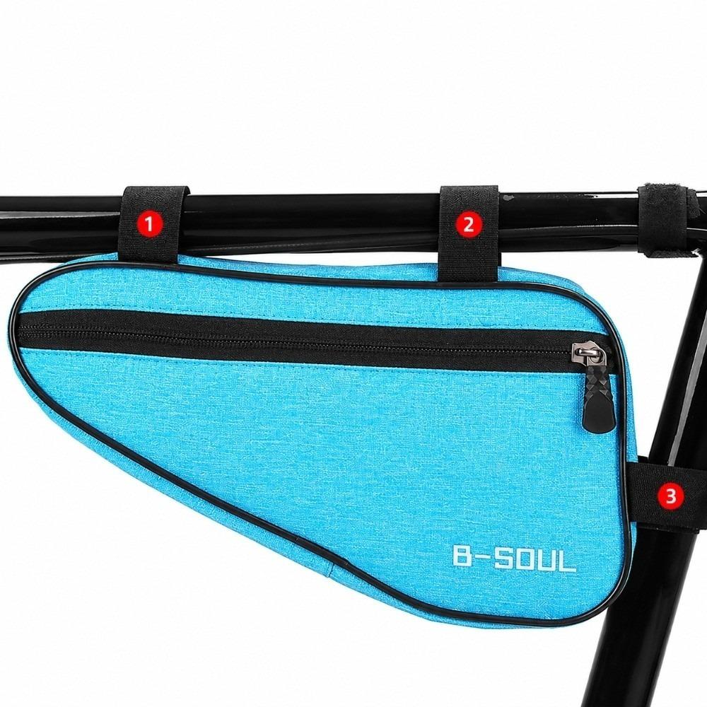 Polyester Bike Triangle Bag 1.5L Capacity Bike Top Tube Bag Bicycle Frame Bag Outdoor Riding