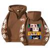 Unisex Bluza z Kapturem Anime Zapinana na Zamek Luźny Krój Długi Rękaw Bluza Jesienna Codzienna