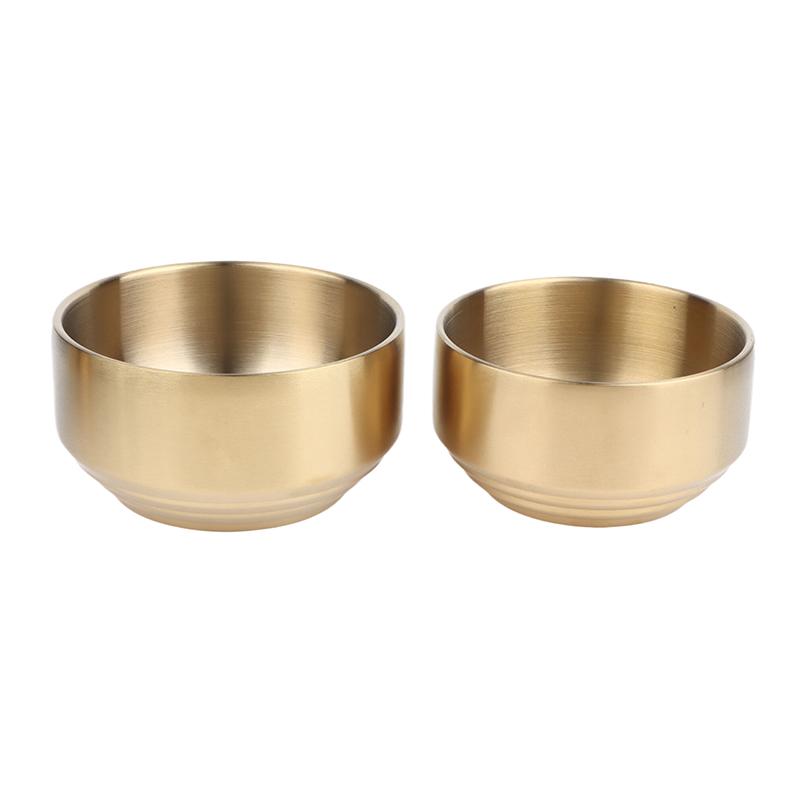 Korean Style 304 Double-layer Thick Durable Stainless Steel Rice Bowl Soup Rice Bowl Cuisine Home Child Small Bowl Cuisine