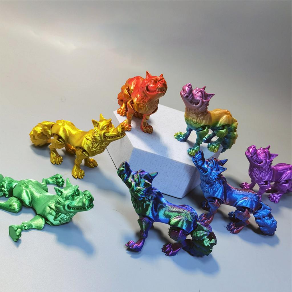 3D Printed Movable Big Bad Wolf Toy, Big Bad Wolf With Movable Joints, 3D Printed Big Bad Wolf Toy Decoration, Stress Relief, Movable Big Bad Wolf T