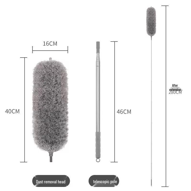 Telescopic Electrostatic Feather Duster for High Ceilings and Gaps