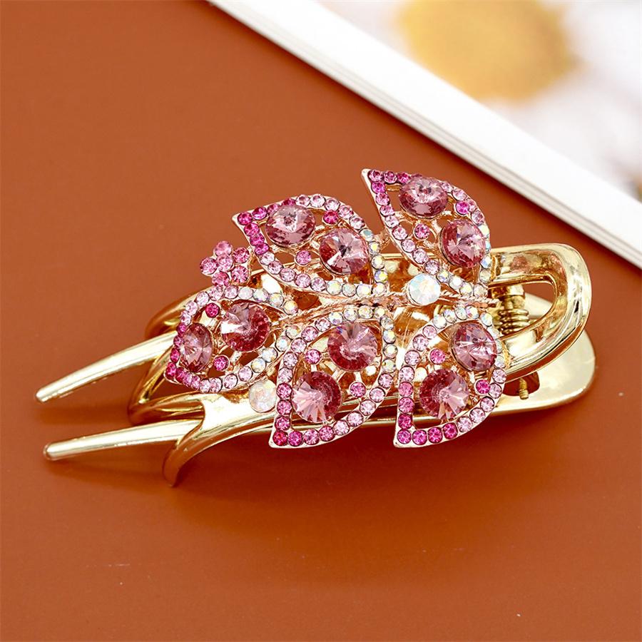 

Новая корейская версия сверкающий кристалл цветок пружинная заколка для волос ретро циркон верхний зажим хвост женская мода аксессуары для волос подарок