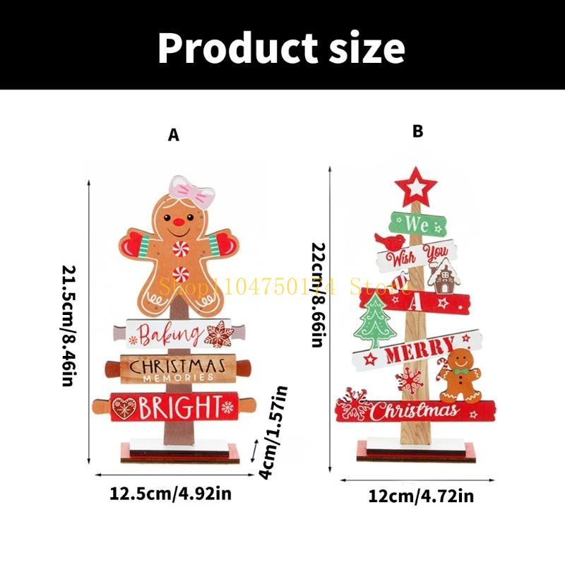 Festival Gingerbreads Man Ornament Letter Christmas Tree Tabletop Sign for Office or Home Shelves Decoration Gift top sale