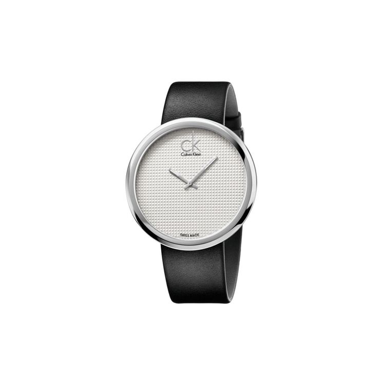 Calvin Klein Quartz Watch Leather Strap White Dial 30m Water Resistant Women watches K0V231C6 Black Strap