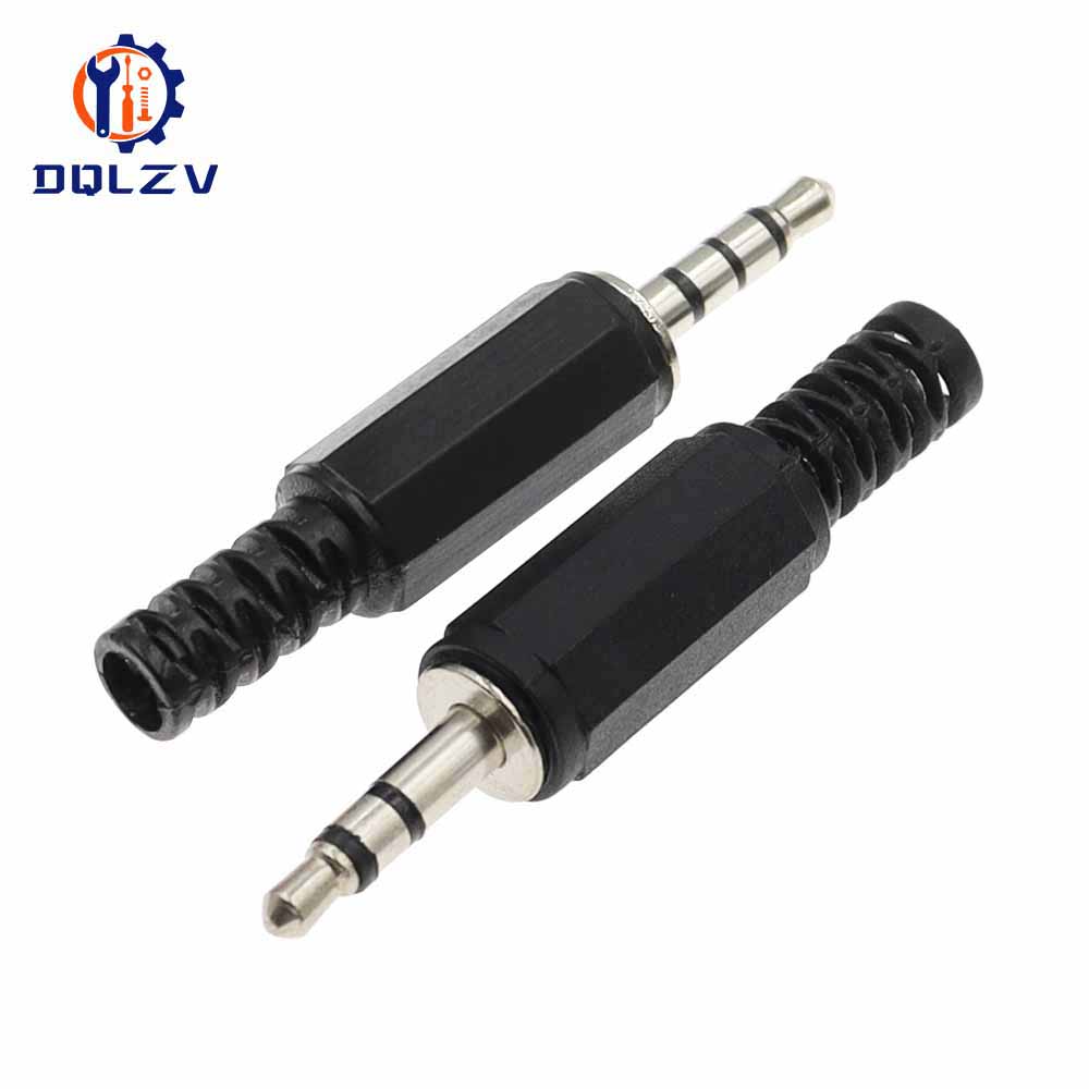 3.5mm RCA Plug 2 3 4 Pole Mono Stereo Audio Video Dual Audio Plug Headphone Cable Wire Connector For Headphone Socket