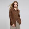 Women's Polo Collar Long Sleeve Corduroy Shirt