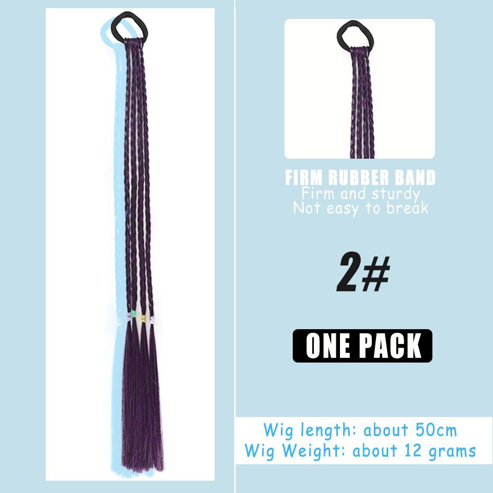 Koupím Syntetickou Paruku Barevný Gradient Cop Malá Holčička Pletené Lano Vysokoteplotní Hedvábí Ručně tkaná Čelenka Dětská Paruka