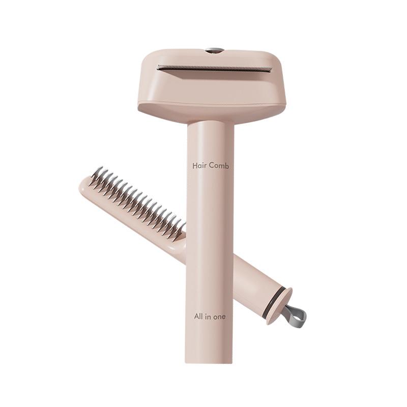 

3-в-1 расческа для ухода за домашними животными для кошек и собак, щетка из нержавеющей стали для удаления линьки, распутывающая истончающая расческа для удаления линяющей шерсти, прочная щетка для домашних животных розовый