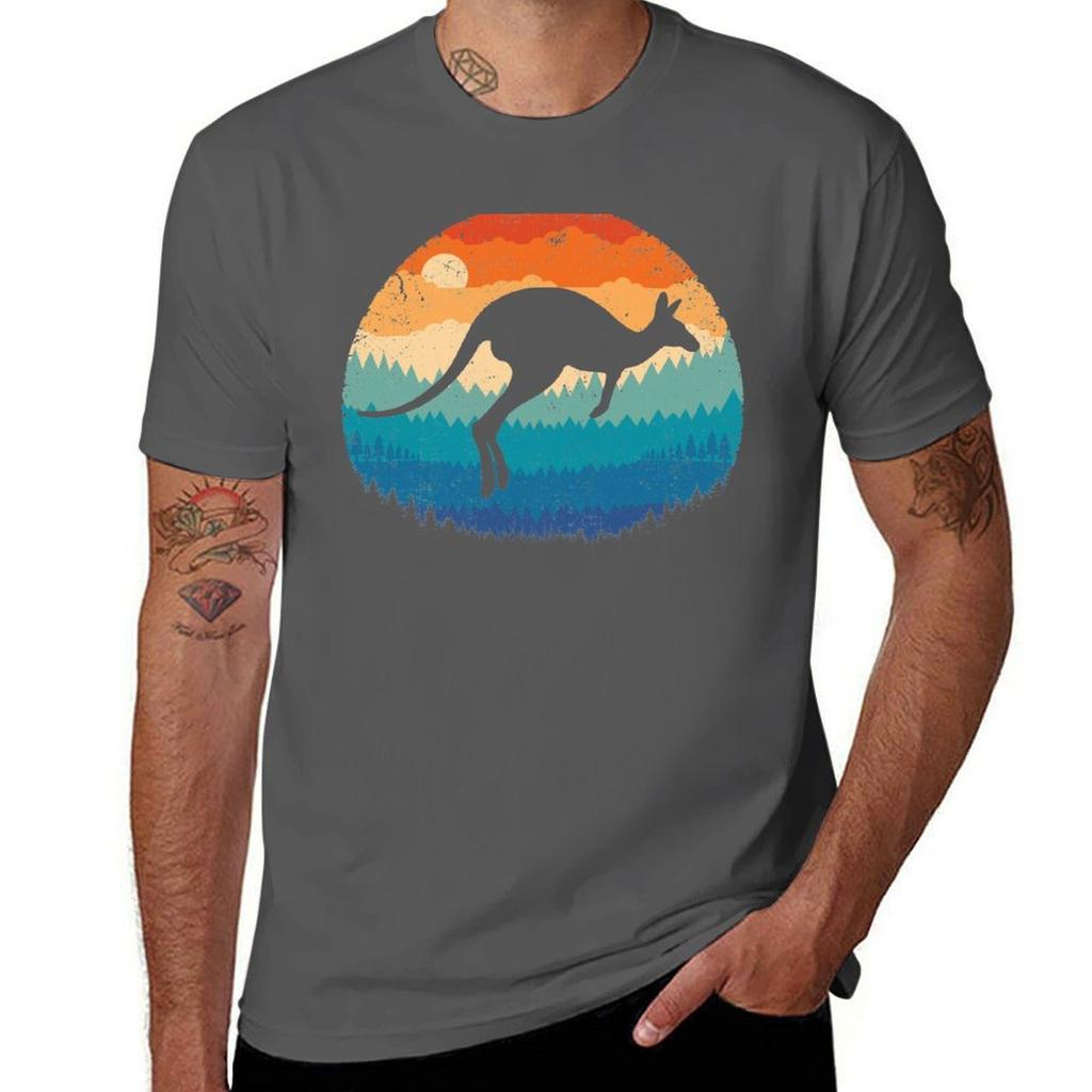 Retro Kangaroo Tshirt Casual Everyday Wear Tshirt