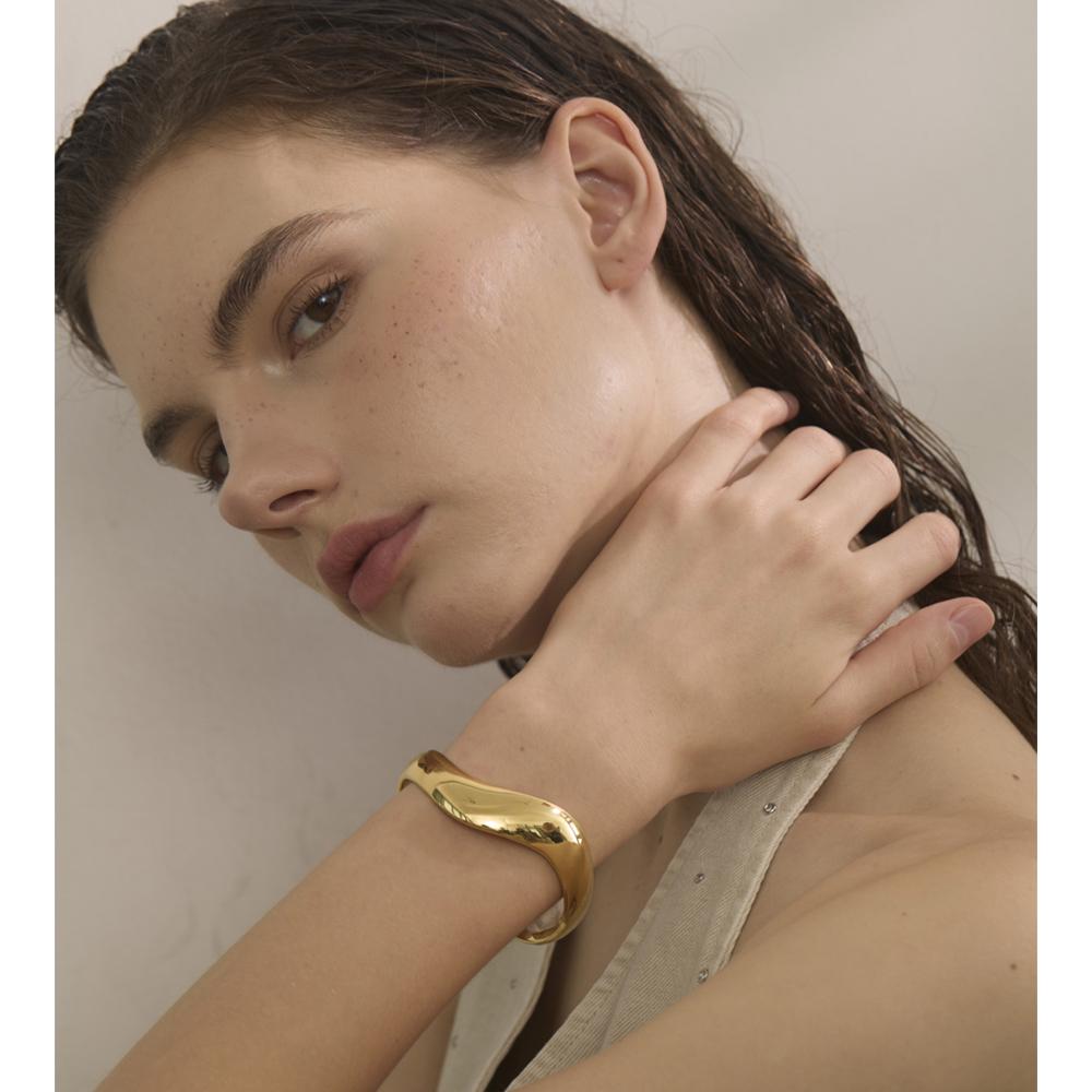 60mm Smooth Stainless Steel Minimalist Cuff Open Bracelet Bangle Plated Statement Jewelry