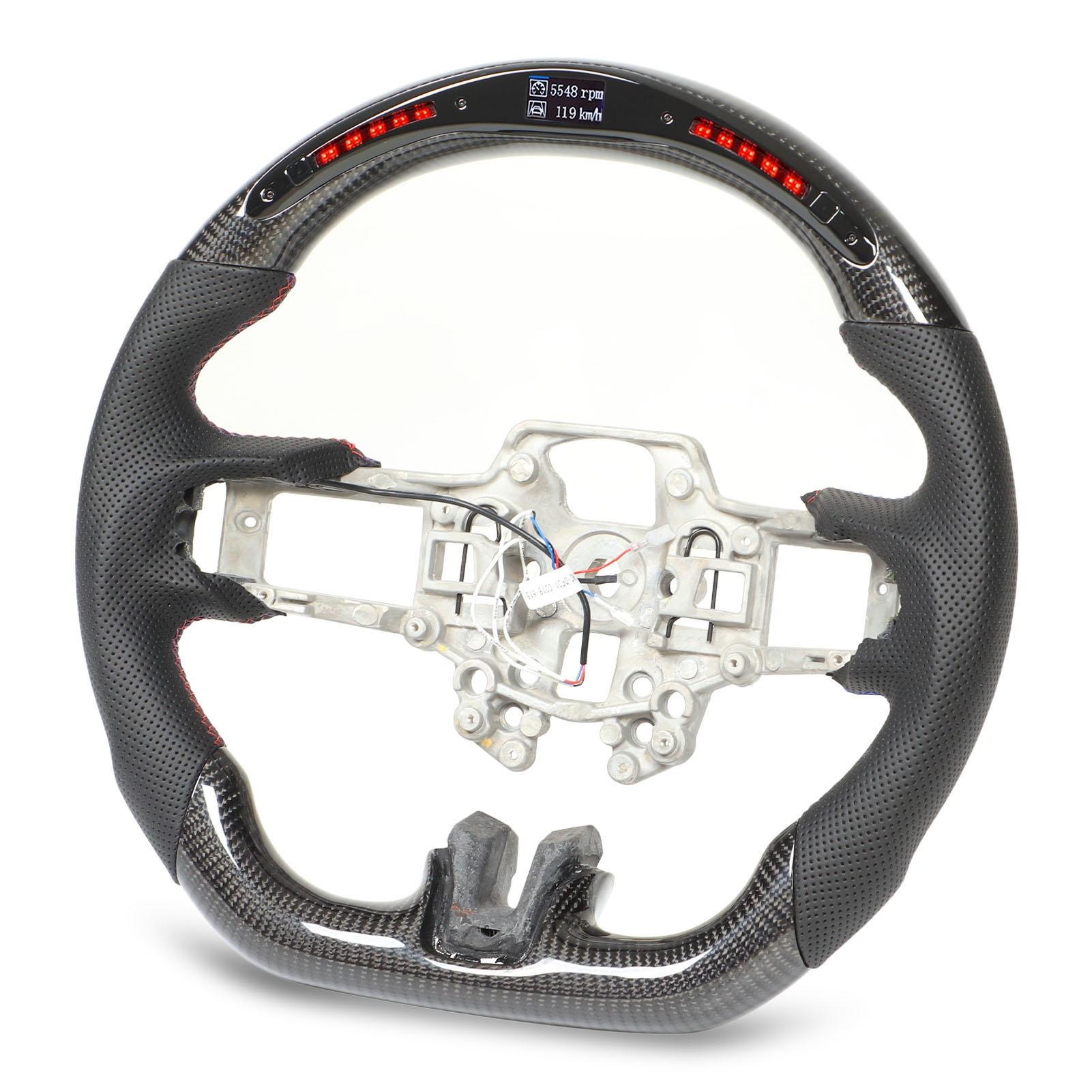 

Carbon Fiber LED Shift Lights Display Steering Wheel Perforated Leather Replacement for EcoBoost 2018 2022