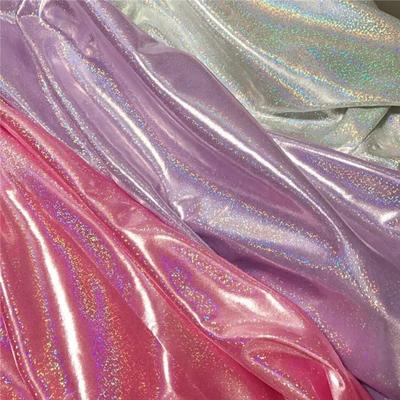 150cm Width Glitter Laser Polyester Fabric Iridescent Holographic Wedding Party Background Doll Clothing Decoration Material DIY