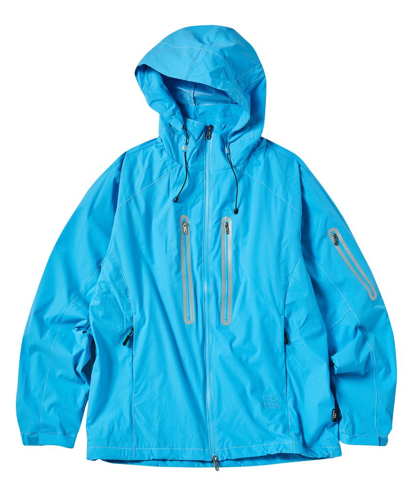 Travel Waterproof Zipper Hooded Jacket Blue