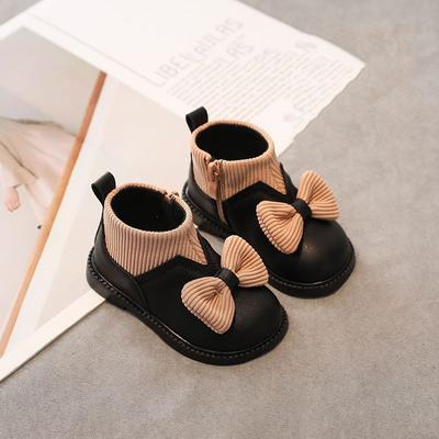 2024 Girl Baby Plush Short Boots Soft Soled Children Leather Shoes Trendy Princess Shoes Kids Shoe for Girl Bota Infantil Menina