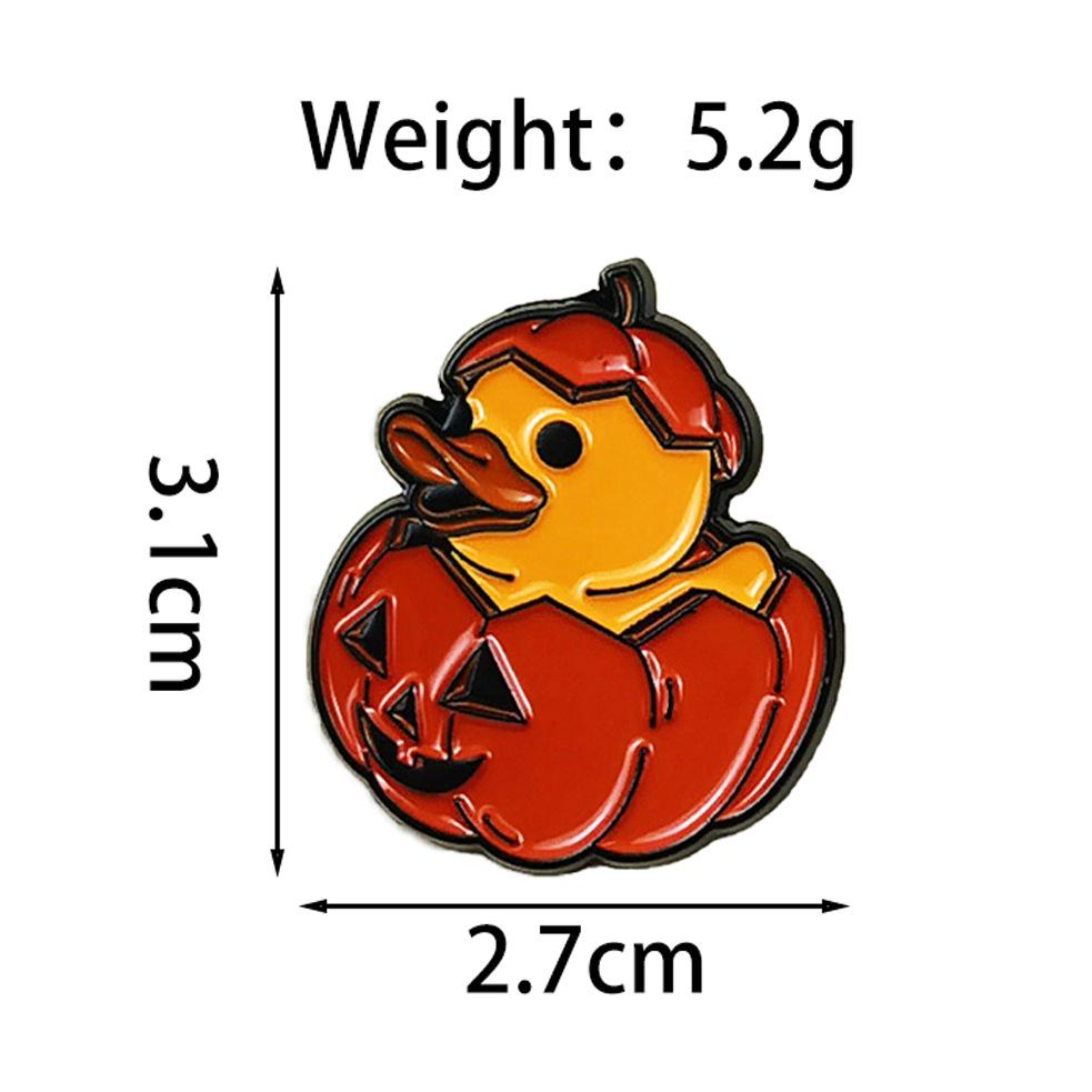 Pumpkin Reaper Yellow Duck Brooch – Cute Halloween Costume Accessory