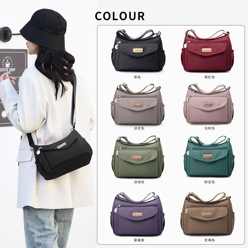 Nylon Cloth Women's Bag 2025 Autumn New Style Shoulder Messenger Shopping Bag Multi-compartment Casual Mother Bag