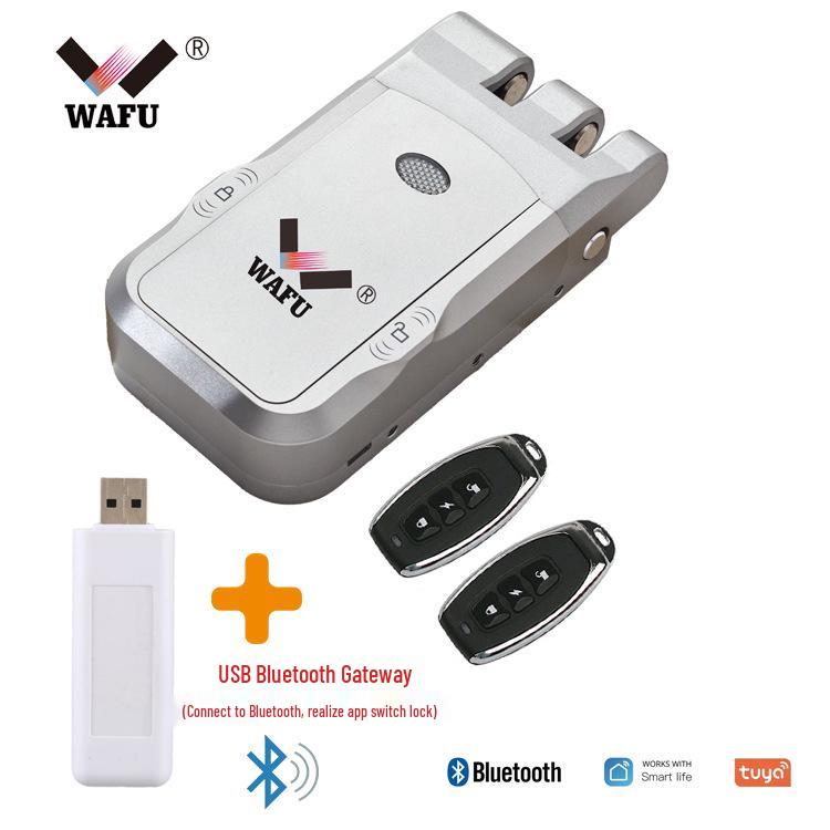 Graffiti Invisible Wireless Anti-theft Smart Lock with Remote Control for Home, Keyhole-less Design for Entrance and Sliding Doors