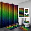 Sparkling Golden Red Shower Curtain Set With Non-Slip Rugs Toilet Lid Cover And Bath Mat Glitter Shower Curtain Bathroom Decor