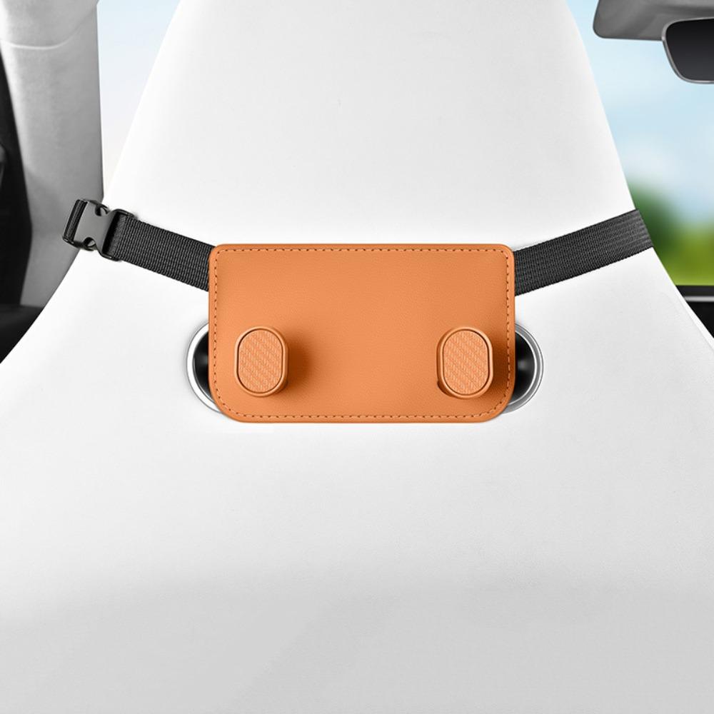 Double Hook Car Backseat Hanger High Load-Bearing Hanging Headrest Bag Holder Purses Orange