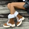 Winter New Thick Bottom Padded Thickened Snow Boots Female Large Size Warm Mid-calf Boots Cotton Shoes Female