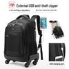 Multifunctional Business Travel Backpack with Detachable Wheels - Large Capacity, Waterproof, and Wear-Resistant.