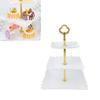Weißer 3-stöckiger Cupcake-Ständer Stabiler Kunststoff Dekorativ Quadratisch Dessert-Serviertablett Ständer für Hochzeiten