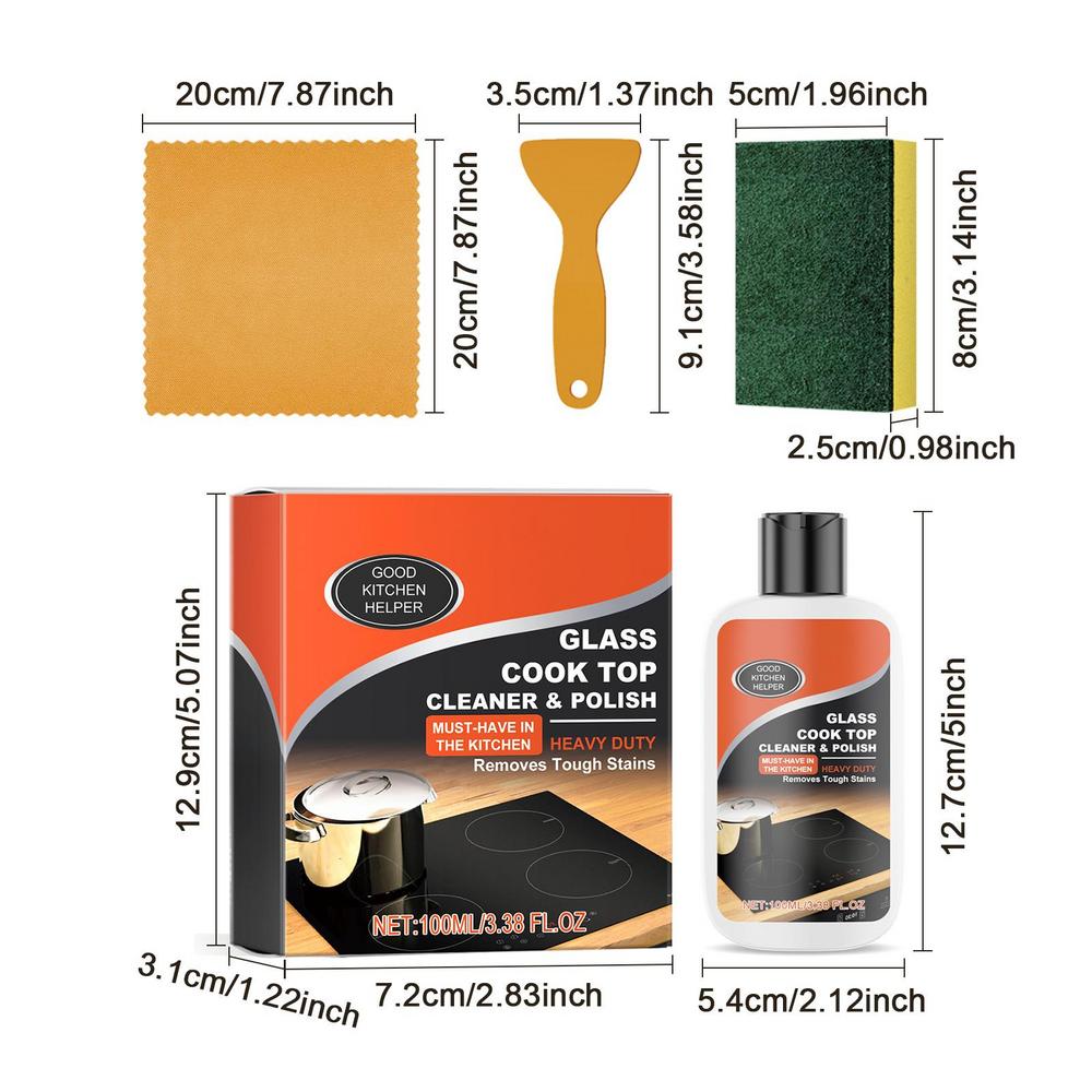 

Набор для чистки кухонных поверхностей, не царапающий набор для чистки стеклянных варочных панелей, керамический неабразивный мощный обезжириватель для кухни Other