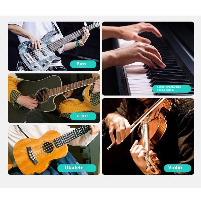 Bunter At-01A Gitarrenstimmgerät Drehbarer Clip-On Stimmgerät Digitales Elektronisches LCD-Display für Akustikgitarre Bass Ukulele Gitarre
