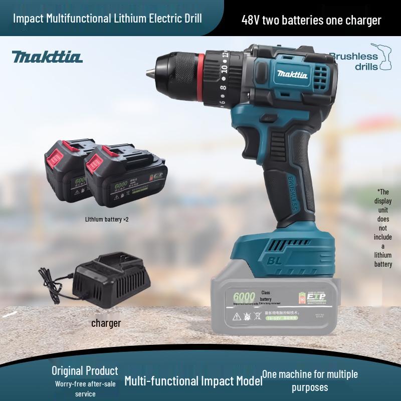 Makita-Style Brushless Hand Drill & Electric Hammer with Rechargeable Lithium Battery