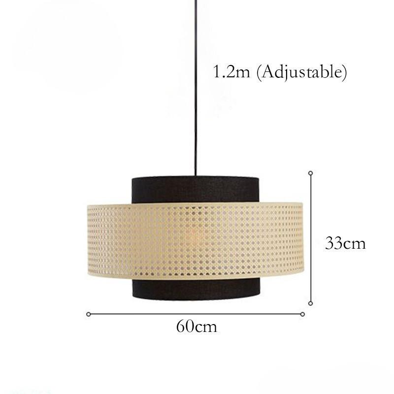 Vintage Japanese Style Pendant Light Living Room Decoration Woven Bamboo Chandelier Restaurant Kitchen LED Hanging Lamp